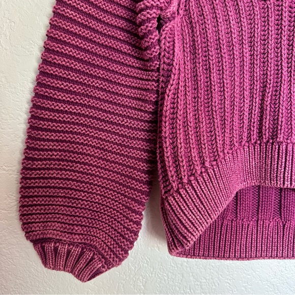 Bohme OLYMPE CABLE-KNIT SWEATER IN MAGENTA size XS - Picture 4 of 10